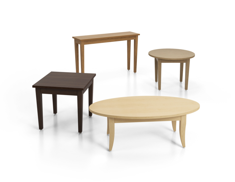 Tables avec pattes de bois