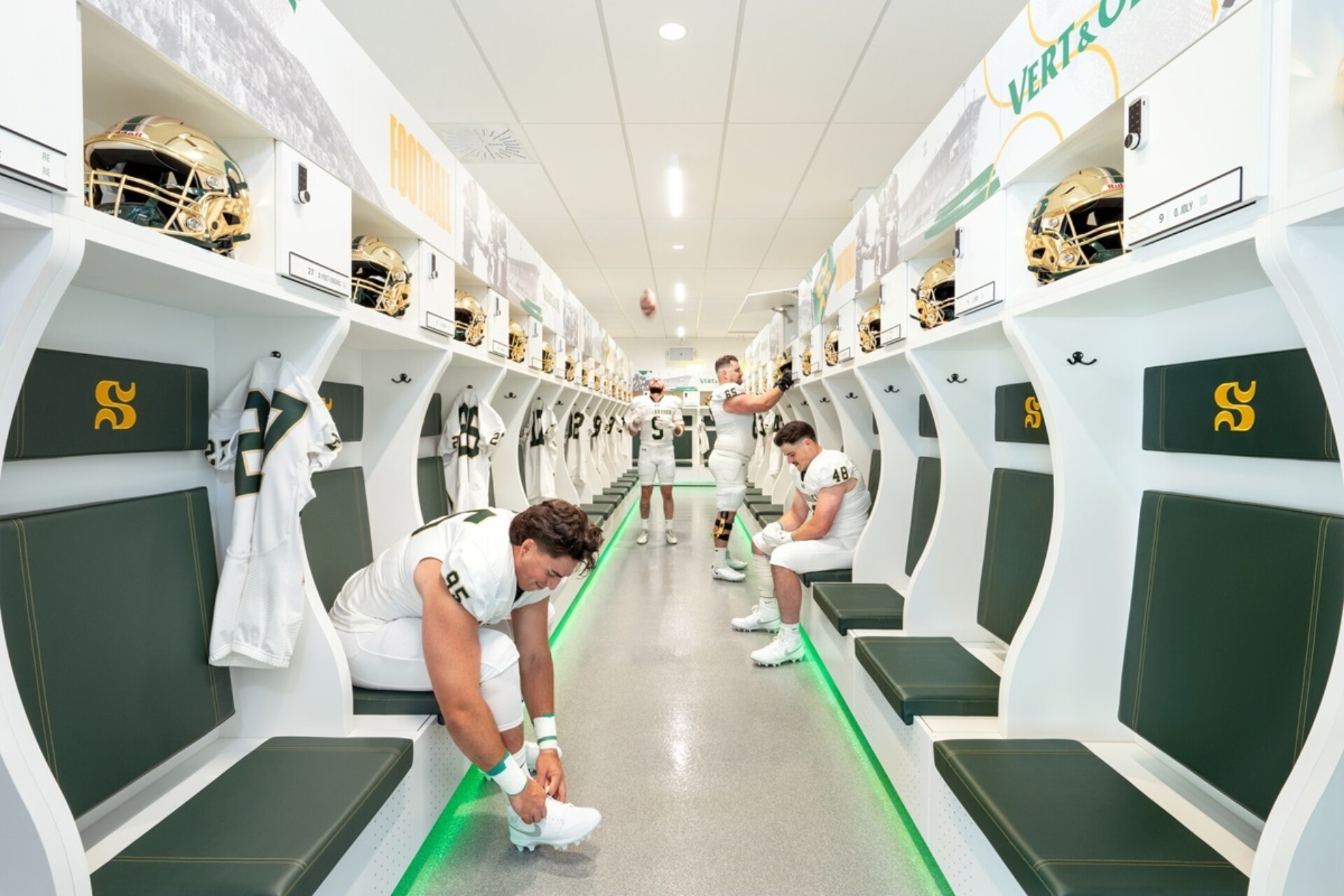 Football team's locker room